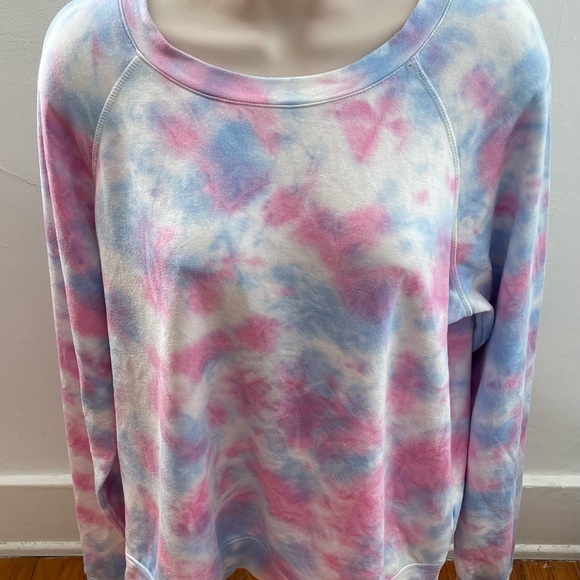 Sanctuary tie dye pink blue ombré modal blend relaxed fit sweater, size S boho - Picture 6 of 16